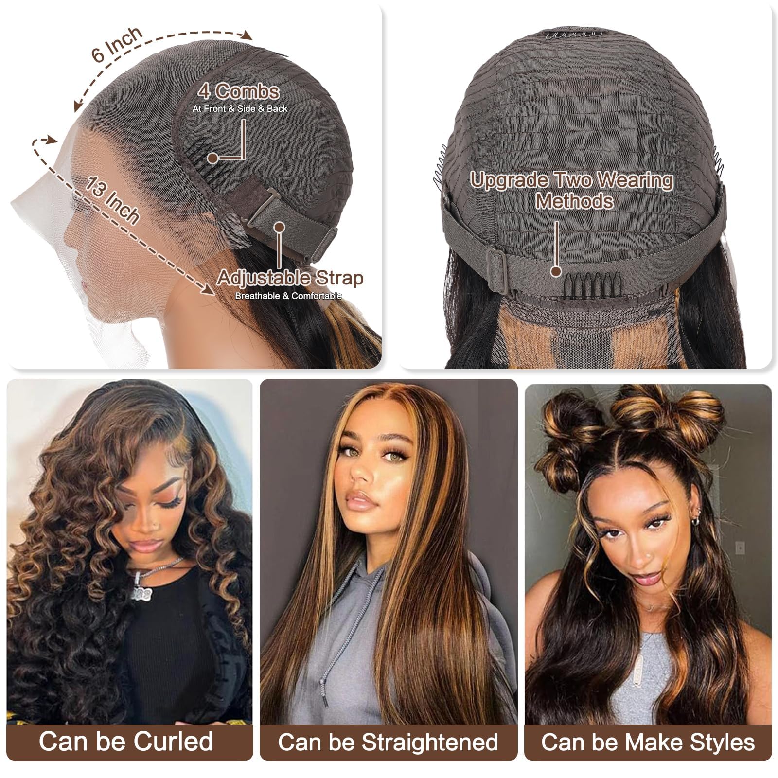 Amazon.com : NEYQ 26 Inch Ombre Lace Front Wig Human Hair 