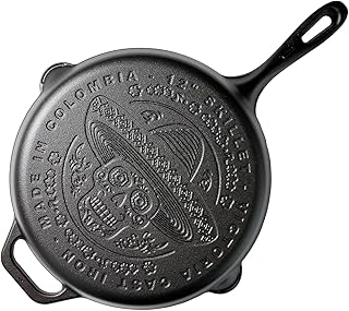 Victoria 12-Inch Day of the Dead La Calaca Cast Iron Skillet, Dia de los...