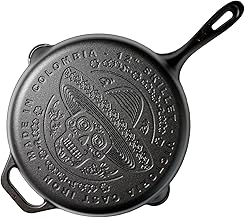 VICTORIA Cast Iron Skillet Cured 30 cm, Day of the Dead La Calaca Suitable for Barbecue, Oven, Induction, Gas, Cast Iron Skillet Cured to Create Non-Stick Toxic Free PFOA Free
