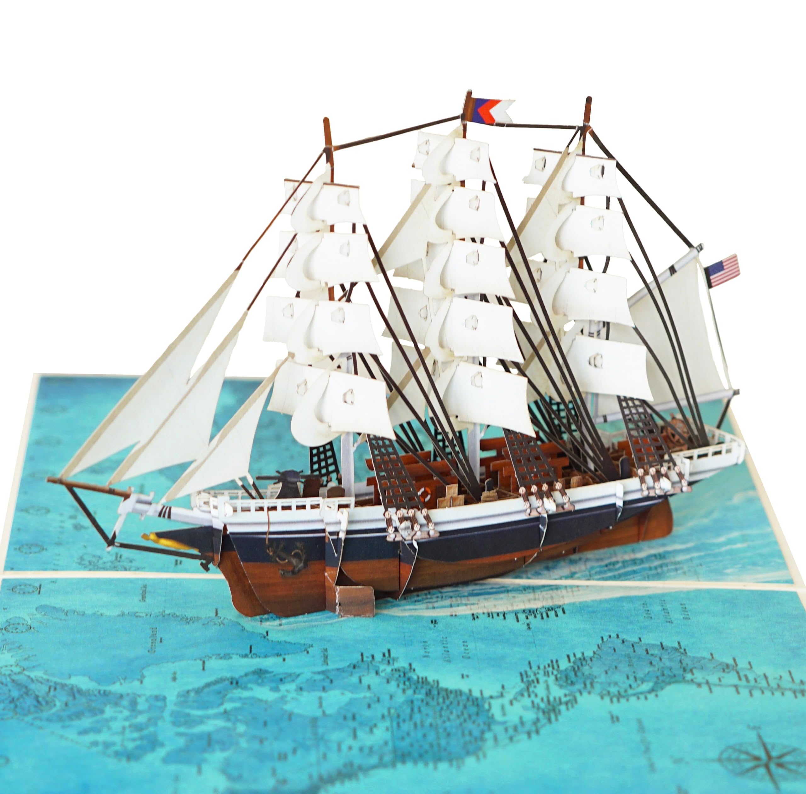 Pop Up Fathers Day Card, Birthday Card for Men – 3D Ship Ocean Greeting Card for Dad, Husband, Grandad, Retirement Nautical Gift for Him (Size 15x20 cm - Sailboat) — image 1