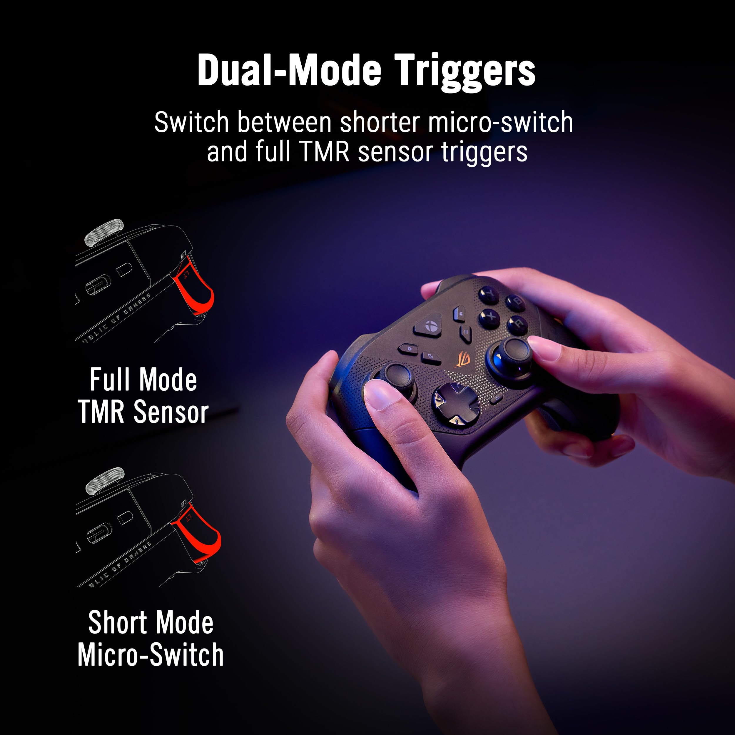 ASUS Controle de jogos ROG Raikiri II Xbox sem fio – 2,4 GHz/BT/3,5