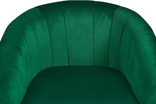 Miniatura 9 de Yaheetech Silla decorativa, moderna y acogedora silla de barril con patas de metal dorado, sillón de acento copetudo para sala de estar, dormitorio,