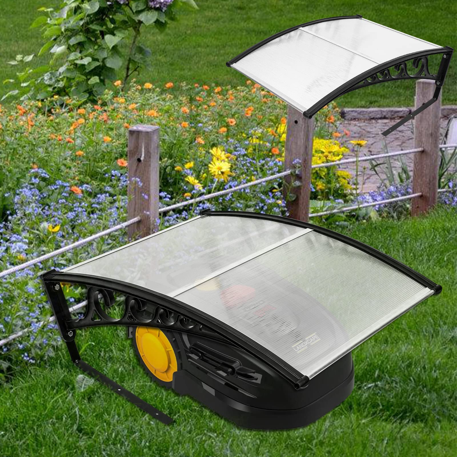 Garaż dla robota koszącego, 106 x 87 x 50 cm, wiata dla robotów koszących, zadaszenie robota do koszenia, ochrona przed deszczem, gradem i promieniowaniem UV
