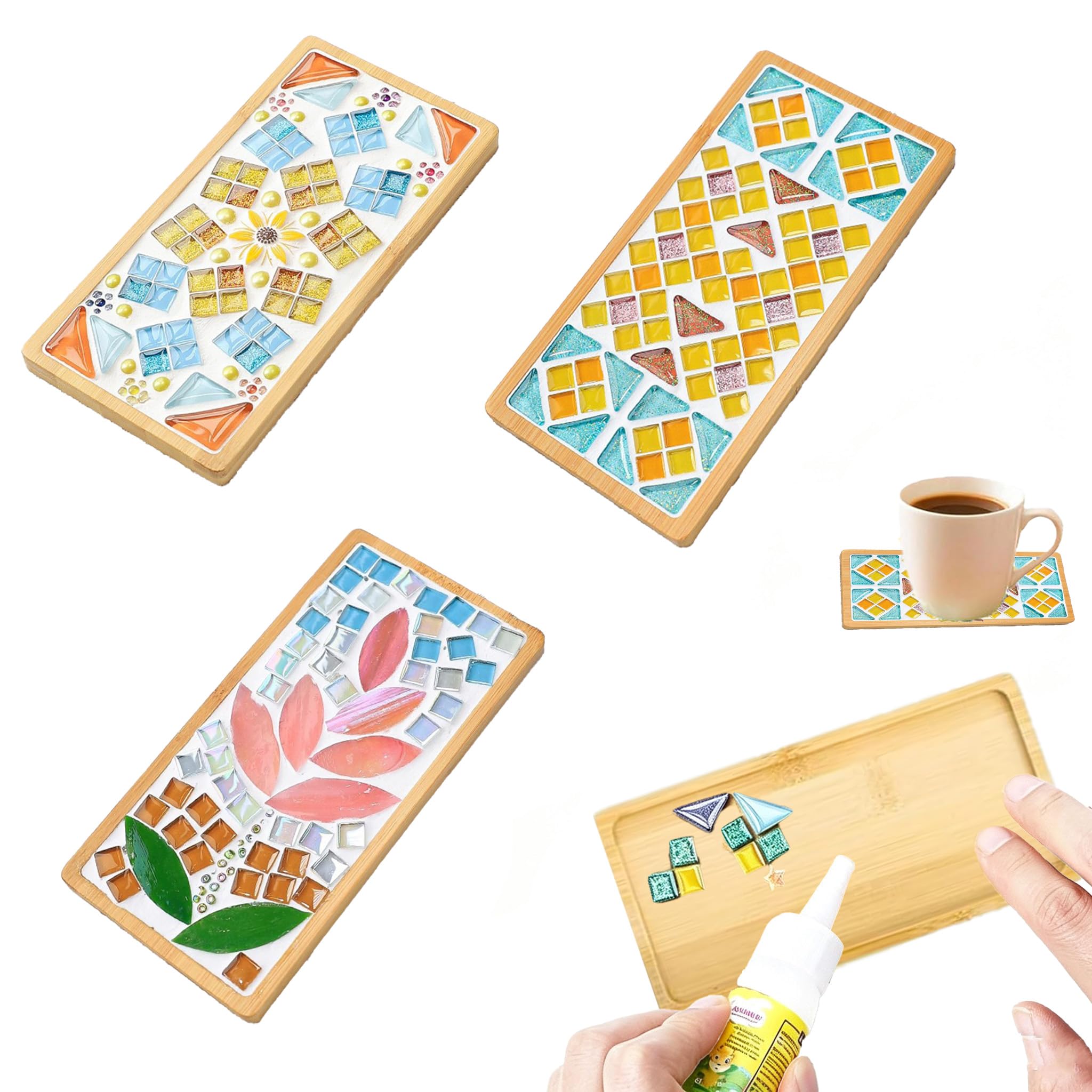 Manualidades de adultos contra el estrés: posavasos DIY de mosaico y madera creativa