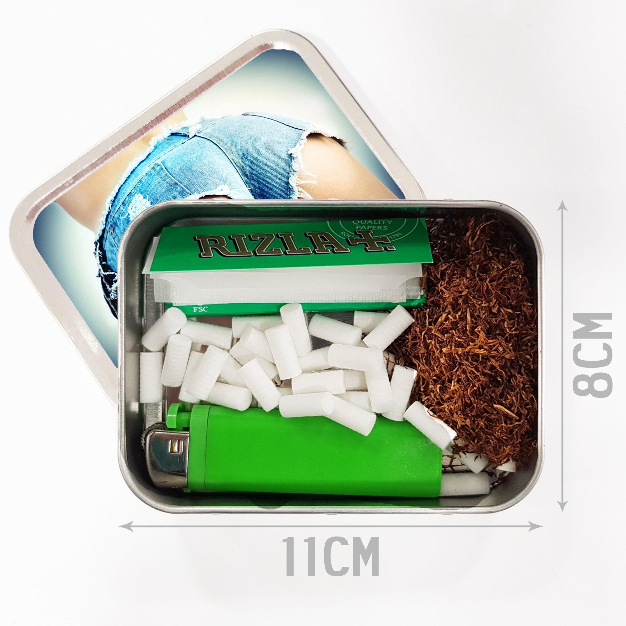 funny tobacco tins Personalised Girl Bum Funny Sexy Sh107 2oz Tobacco Tin | Baccy Storage |  Pill Box