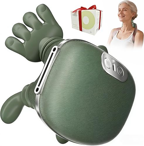 Masajeador de cuello para aliviar el dolor de tejido profundo, masaje de amasamiento 4D, silencioso y portátil, ligero, ajuste de 3 velocidades,