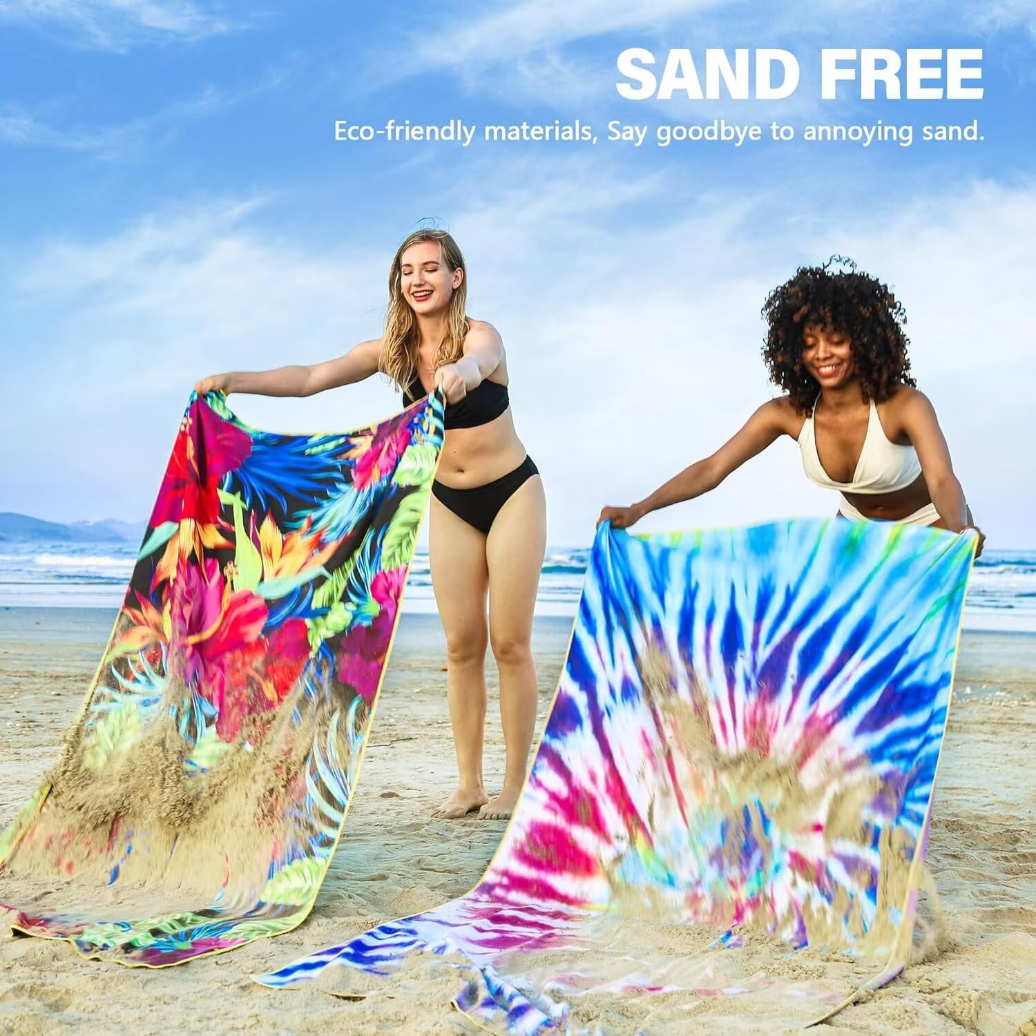 Mikrofaser Strandtuch Handtücher, Strandhandtuch Groß 90x200 cm 2 Set Handtuch Leicht Badetuch, Stranddecke Sandfrei Strandtücher Sommer Strand Zubehör für Reise Picknick Schwimmen Flamingo S-803