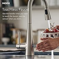 Vista 4 de Moen Essie Mediterranean Bronze MotionSense Wave One-Handle Touchless Kitchen Faucet with Pulldown Sprayer and Soap Dispenser, 87014EWBRB