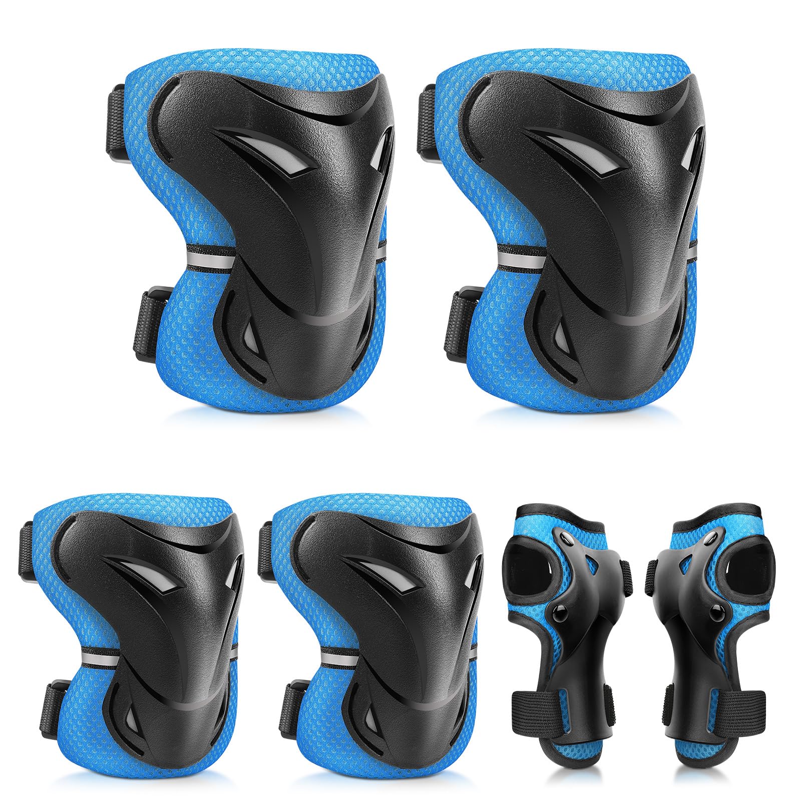 YooxArmor Adjustable Kids/Toddler/Children Knee Pads Elbow Pads Wrist Guards Set for 3-6-13 Years Boys Girls,Child Safety Protective Gear Set for Roller Skates,Bike,Cycling, Skateboard, Scooter