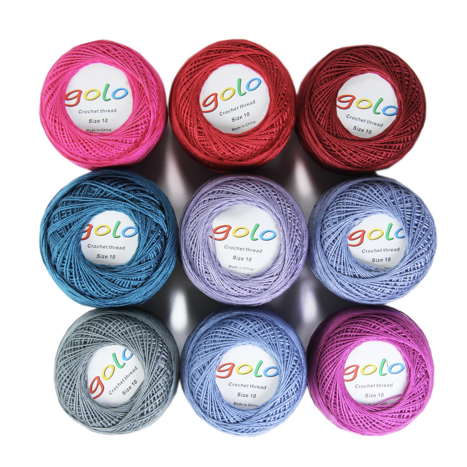 golo Crochet Thread 9 Balls Yarn for Hand Knitting Crochet Yarn 10-9-2 — image 1
