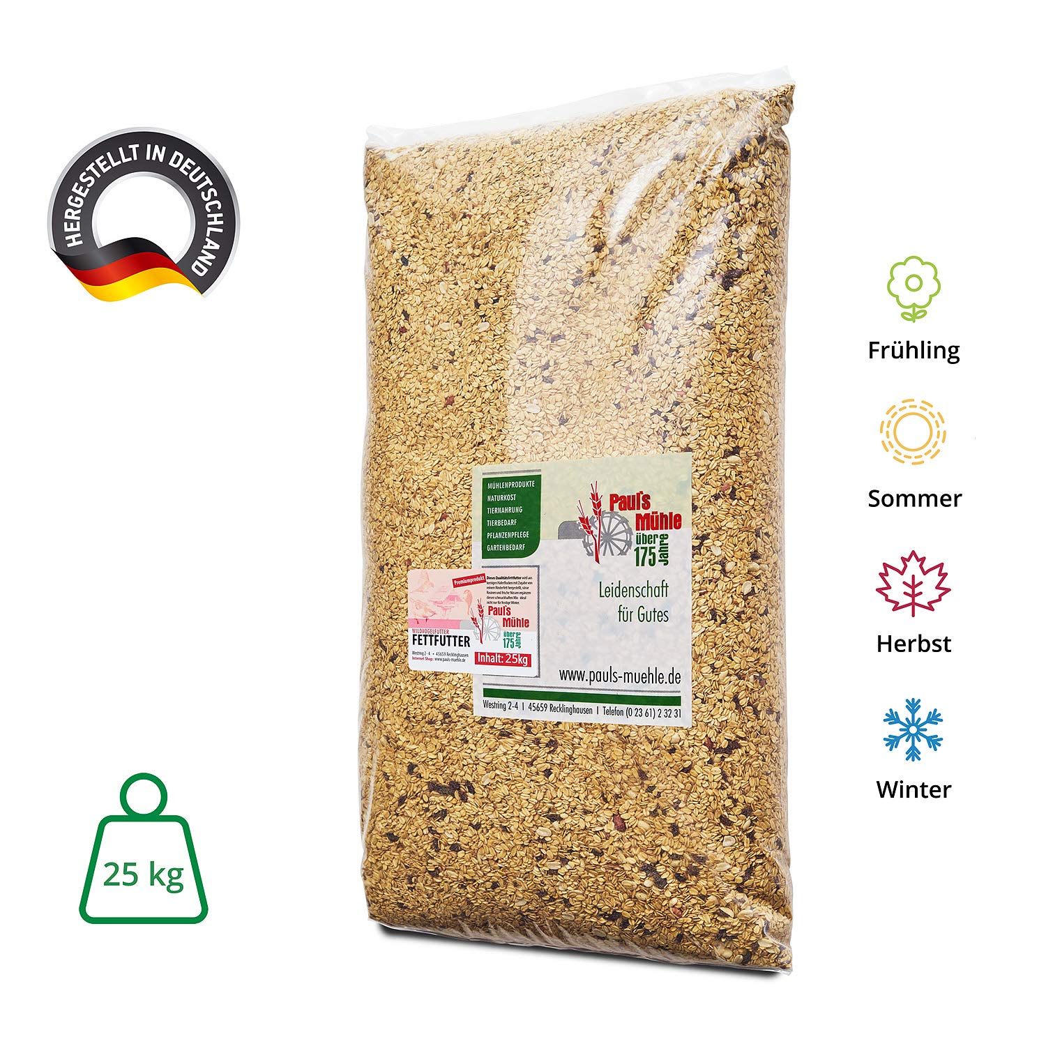 Paul´s Mühle Wildvogelfettfutter Premium Qualität 25 kg Beutel