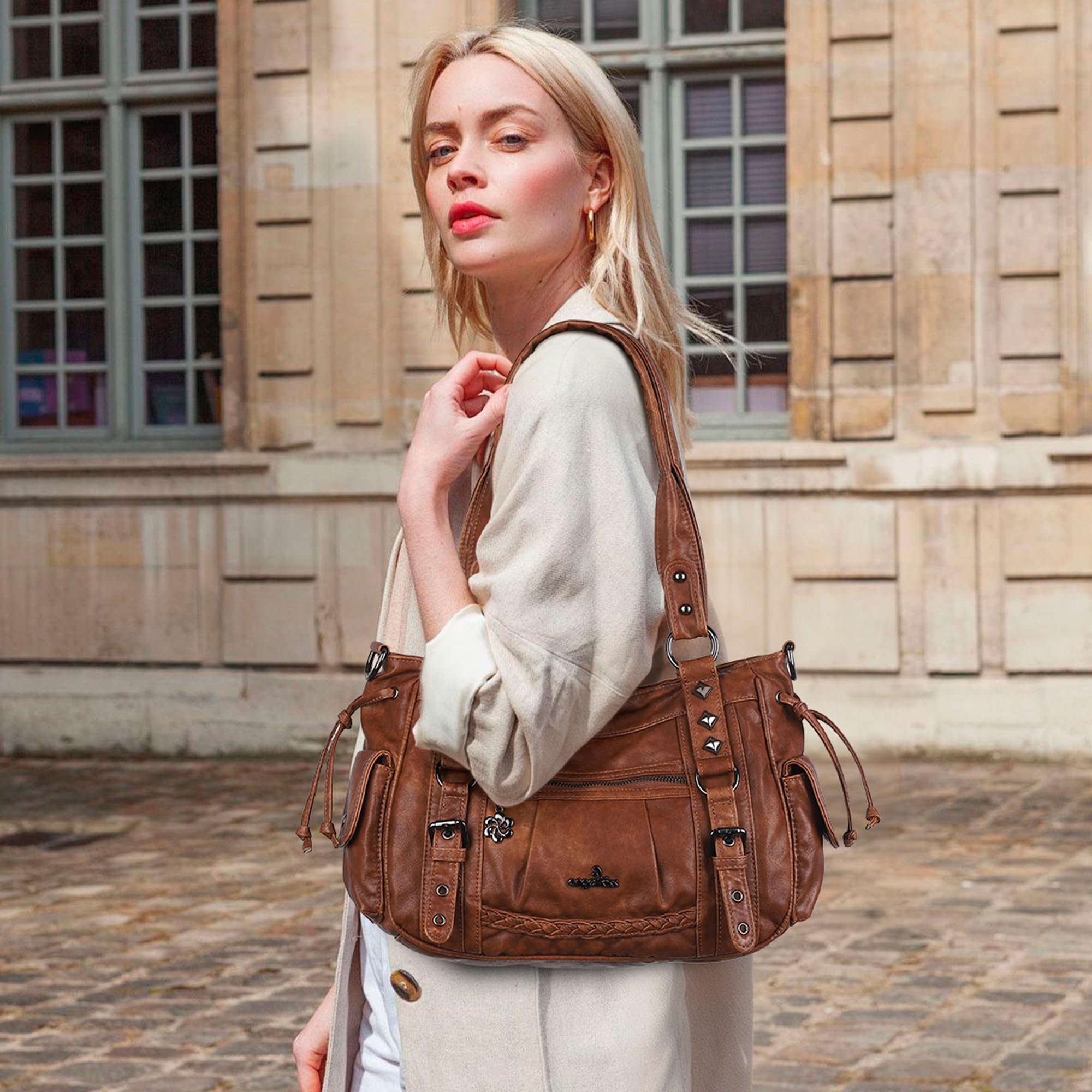 Angel Kiss Schultertasche für Damen, mehrere Taschen, Retro, Hobo-Handtaschen, Umhängetasche