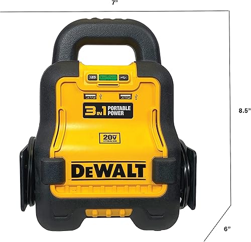 Miniatura 4 de DEWALT DXAE20VBB - Amplificador de batería automotriz y arrancador de 12 V con estación de alimentación USB alimentado por baterías estándar de 20 V