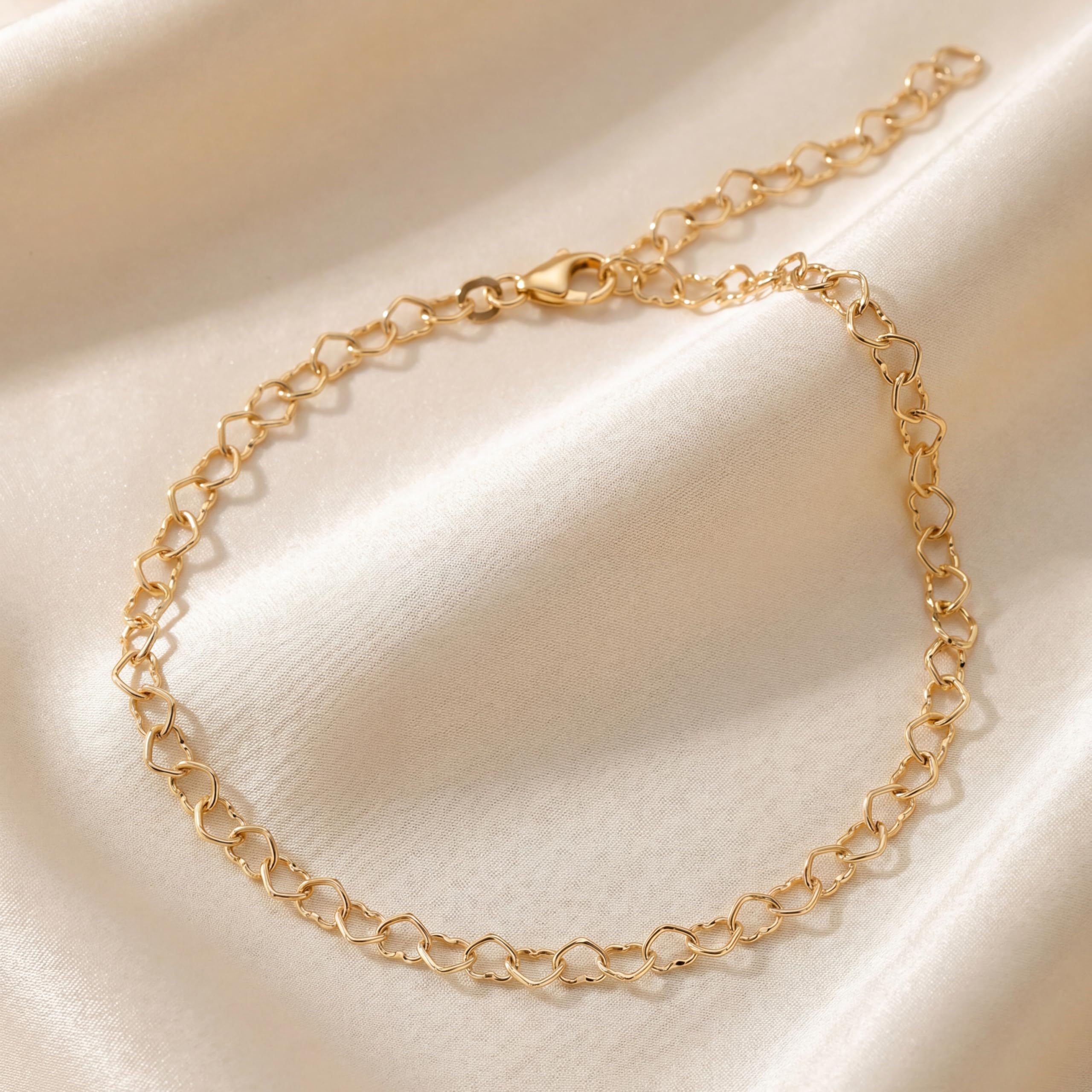 Jobo Damen-Fußkette Fußkettchen Herz aus 8 Karat 333 Gold