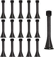 Vista 15 de Paquete de 12 topes de puerta de resorte de 3 1/4 pulgadas, flexibles y resistentes, con puntas de parachoques de goma a prueba de óxido (dorado)