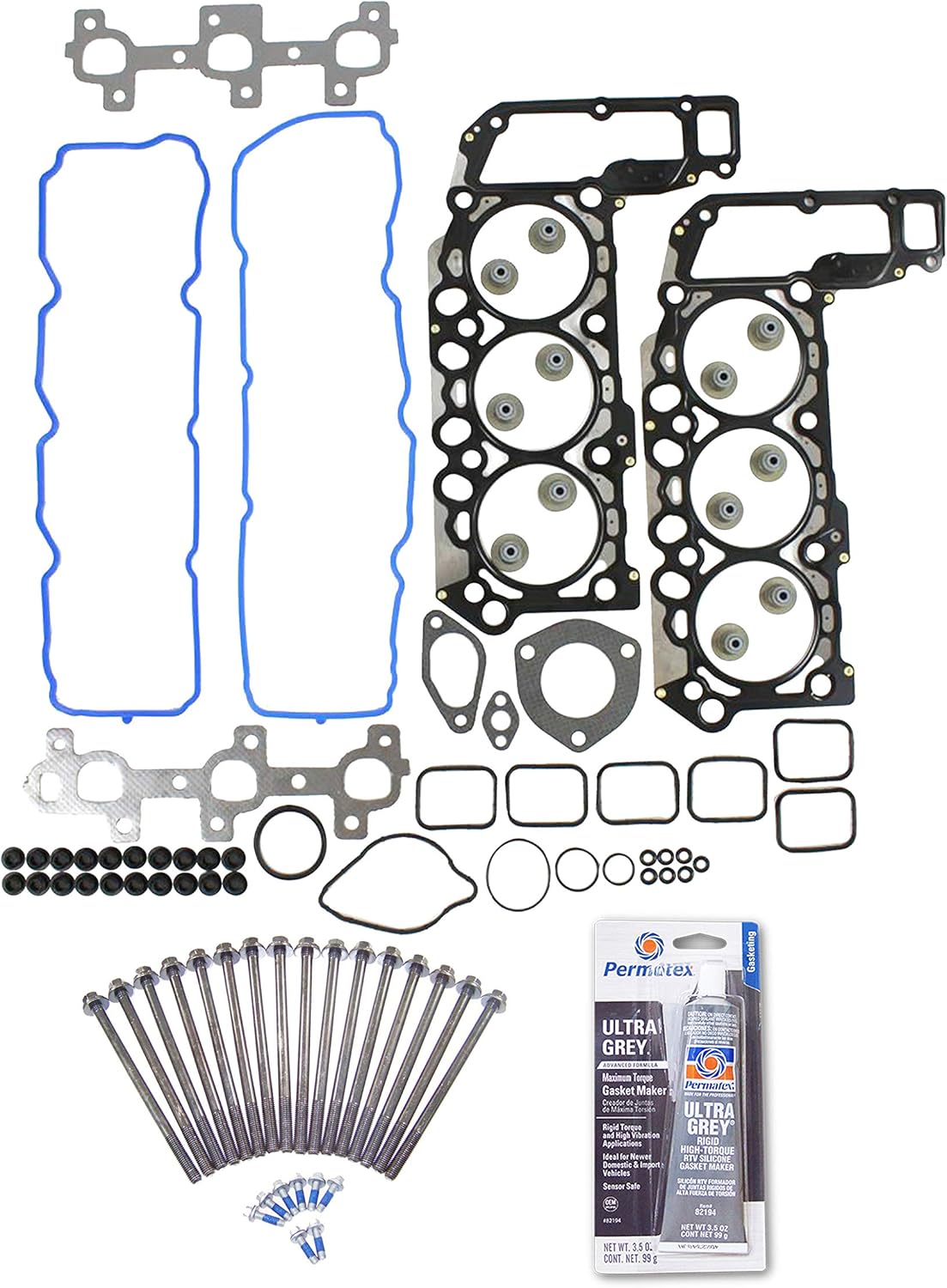 CPWK30 Head Gasket Set Bolt Kit Fits: 05-12 Dodge Dakota Mitsubishi Jeep 3.7L V6 12v VIN K