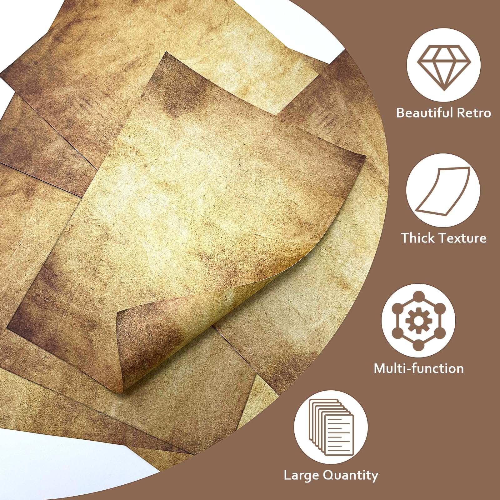 Carta Kraft Antica Vintage Old Paper 50 fogli A4 Doppia Faccia per Scrivere Stampare Invito