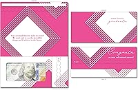 Vista 32 de Tarjeta de boda, con dos aperturas de tira para desgarrar, con ventana de plástico transparente que deja ver dinero, cheques o tarjetas de regalo