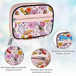 Serfeymi Weekly Travel Pill Organizer Pill Case for Purse with Removable 7 Day Pill Box, Fashionable Travel Medicine Organizer Pill Container for Medicine, Vitamin, Supplement - Bloom 03 + Pill Box