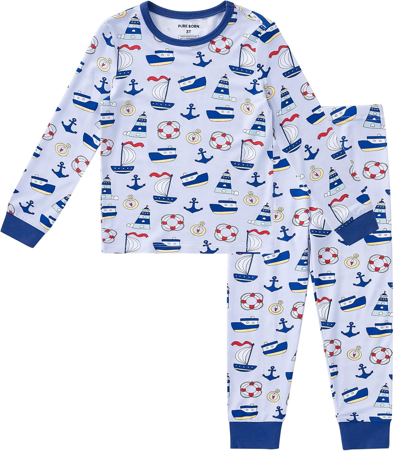pureborn Baby Toddler Kids Viscose from Bamboo Pajamas Set Sleepwear Soft Pjs 2pcs 12M-8Y