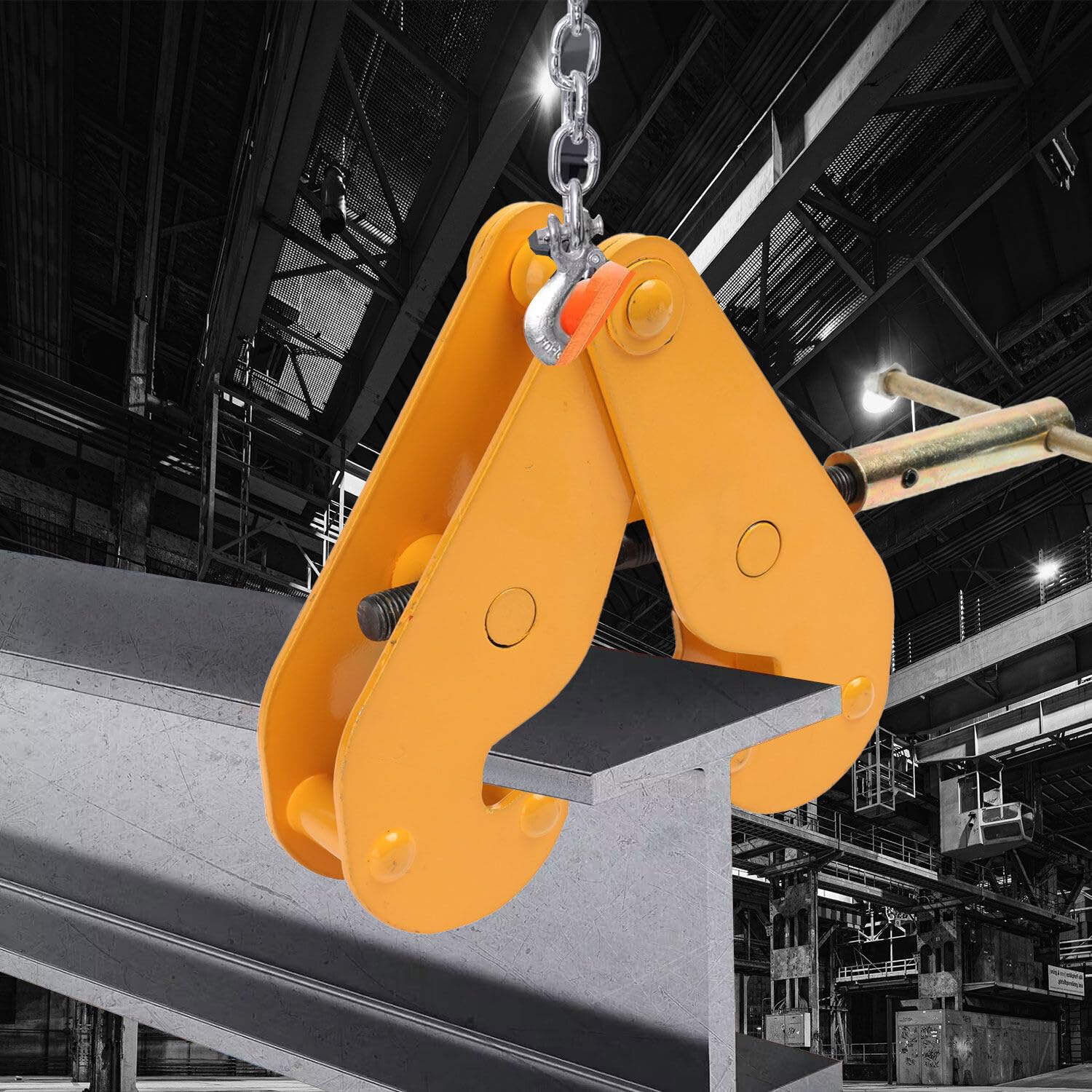 Morsetto per Sollevamento Trave, 1 Tonnellata Morsetto per Travi 75-220 mm, Morsetto Universale della Trave di Acciaio Pesante, Morsetto di Supporto Per Fabbriche Magazzini Edifici (1T)