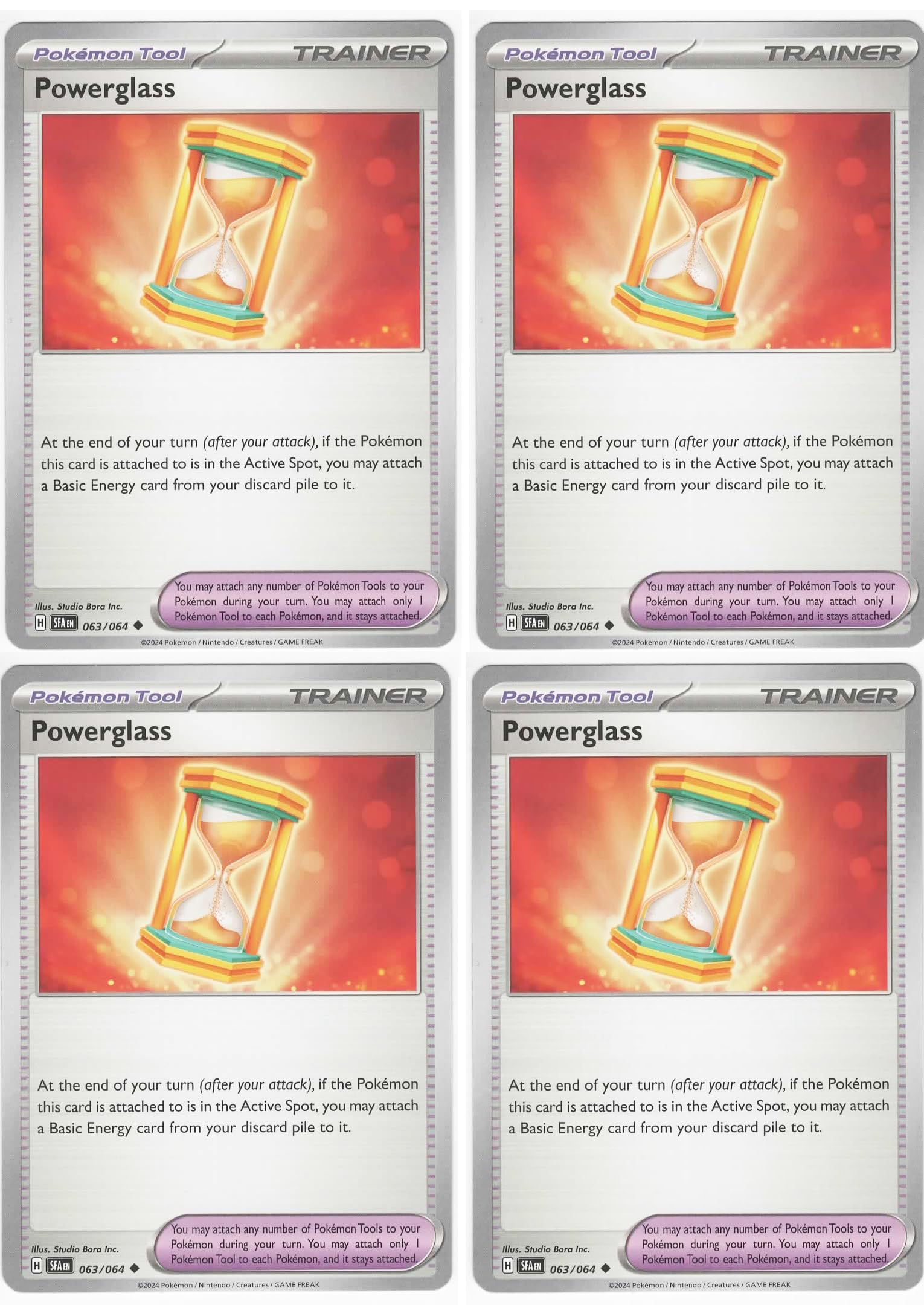 Powerglass 063 064 - Shrouded Fable Pokemon Card Lot x4 Playset