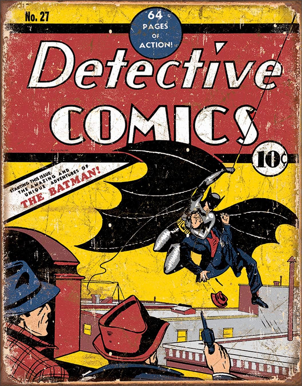 Detective Comics No 27 Tin Sign, 12.5" W x 16" H