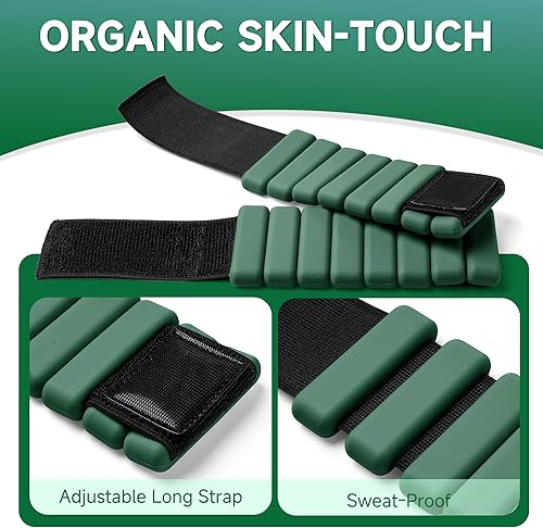 Miniatura 4 de Brazaletes con peso para muñecas y tobillos para mujeres (juego de 2)  Pesas de entrenamiento para yoga, pilates y caminar  Pesas de piernas y