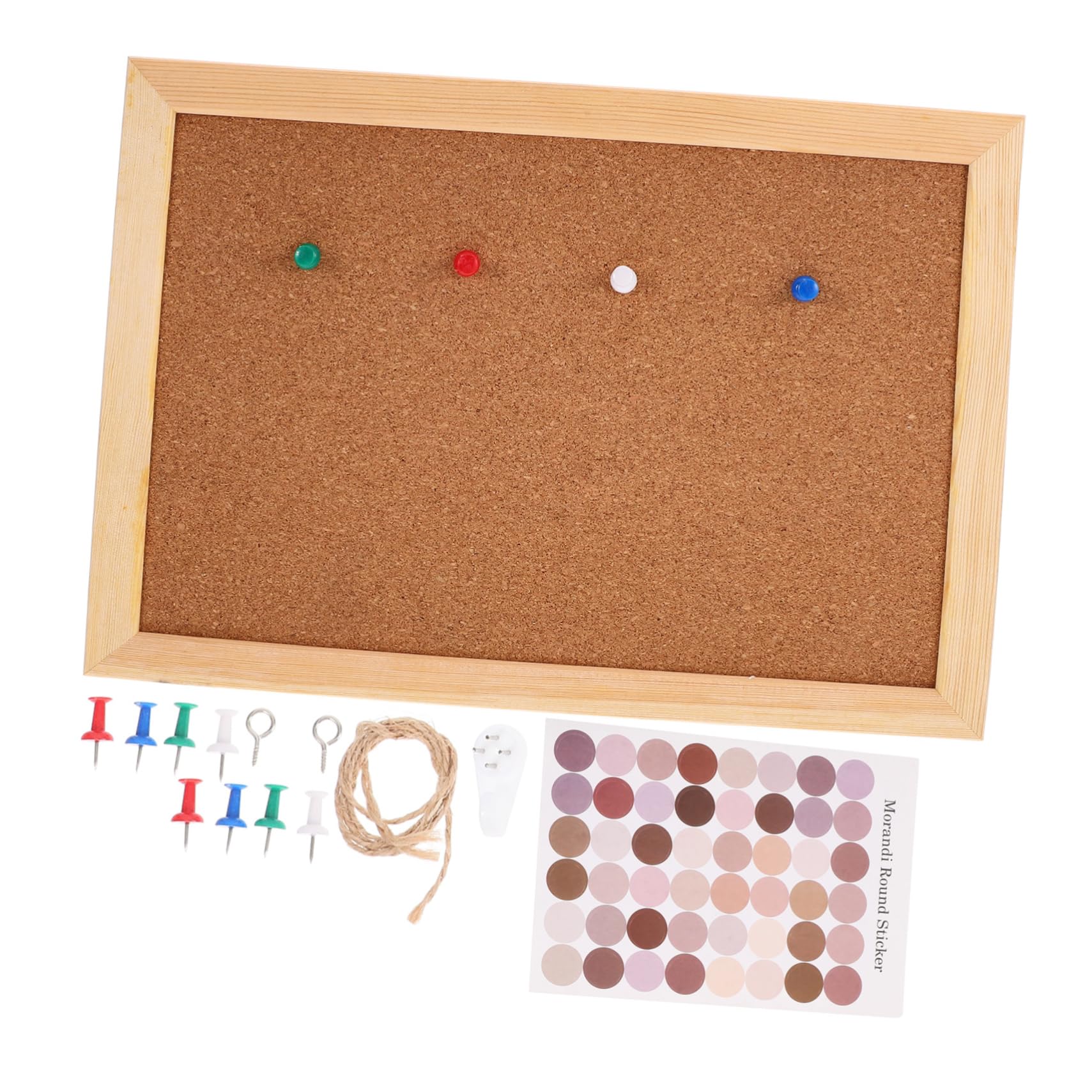 OSALADI 1set Cork Bulletin Board Wall Decor Board for Home Office Dorm for Notes Photos and Memos Easy to Install Push Pins