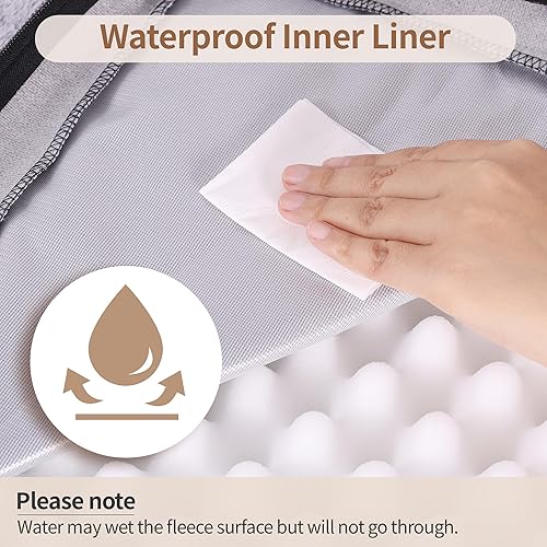 Miniatura 6 de Cama ortopédica extragrande para perros con funda extraíble lavable, soporte de espuma para jaula de huevos, parte inferior antideslizante, duradera