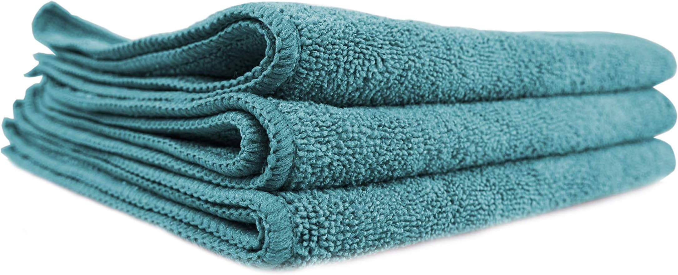 MICMGREEN03 Workhorse Professional Grade Microfiber Towel (16 inch x 16 inch, Set of 3, Green)