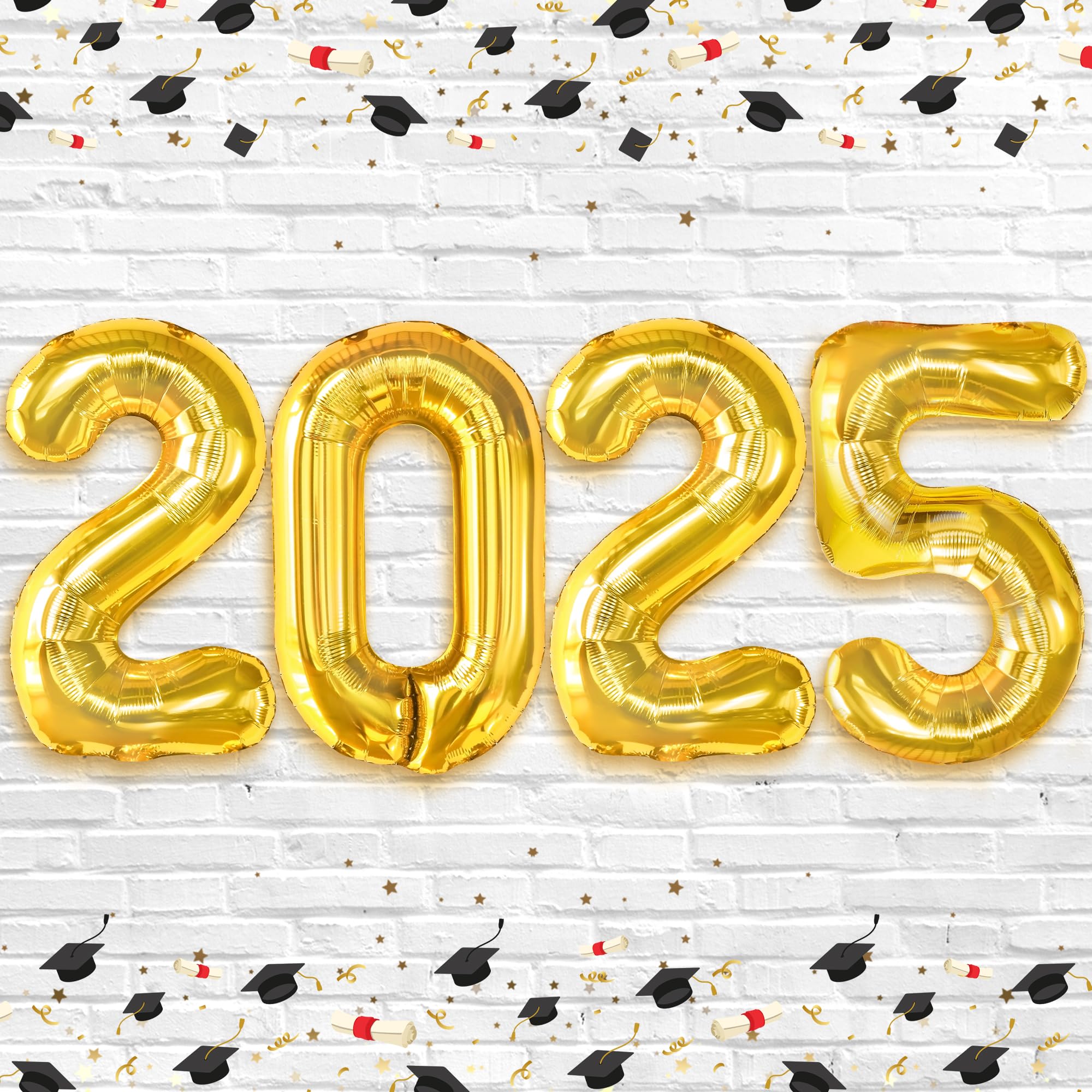 KatchOn, Gold 2025 Balloons Graduation - 16 Inch | 2025 Balloon Numbers for Happy Graduation Decorations 2025 | 2025 Foil Balloons for Decorations | Party Supplies