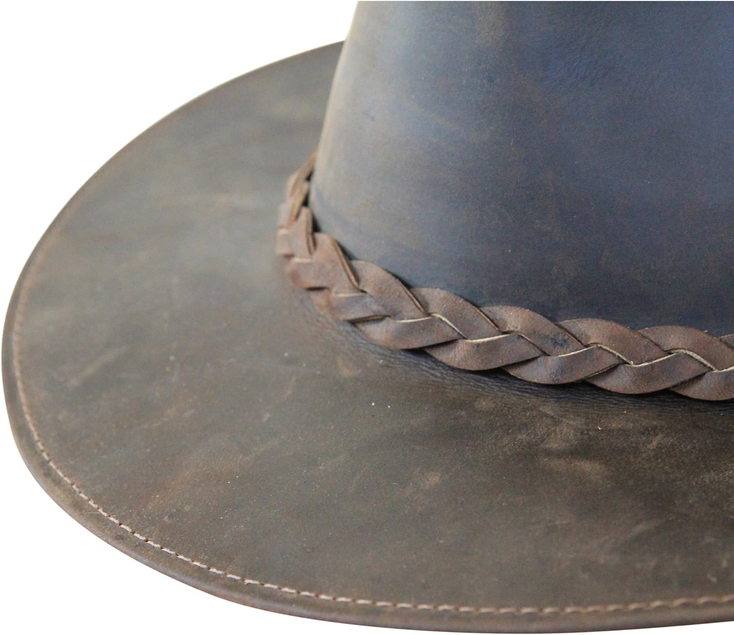 Borges & Scott Premium Leather Fedora - Wide Brim Hat Leather - Water Resistant - Image 6