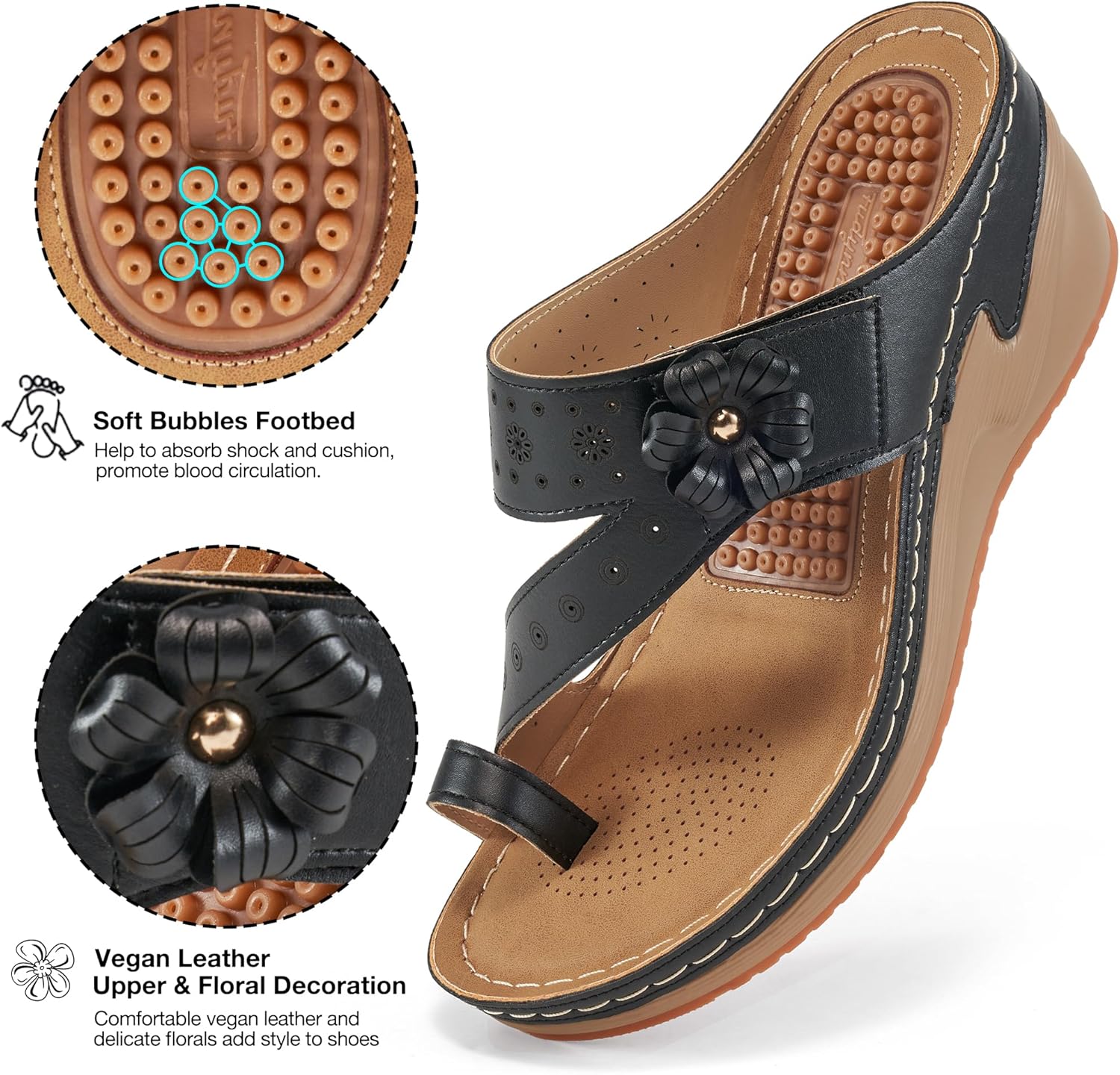 Womens Sandals Wedge 2026: All-Day Comfort Orthopedic Wedges Flip Flops Casual Walking Shoes with Adjustable for Summer Dressy - Image 5