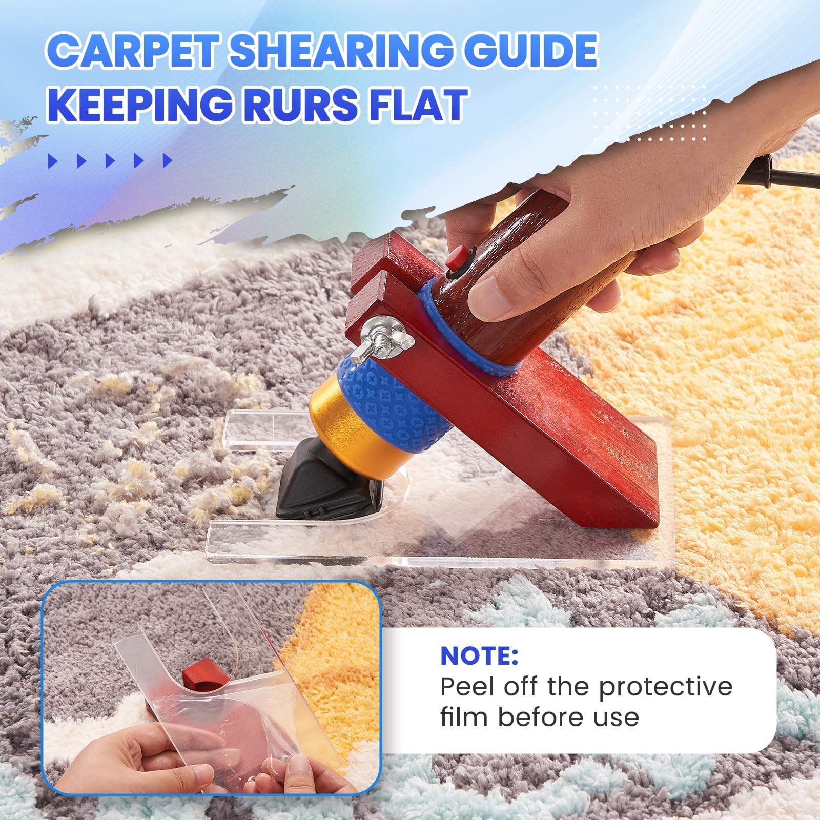 Riiai 2024 New Tufting Gun Starter Kit with Tufting Frame, Tufting Gun Cut Pile&Loop Pile, 29.5”x 29.5”, 200W Carpet Trimmer-Rug Tufting Gun Making Kit for Rug Tufting