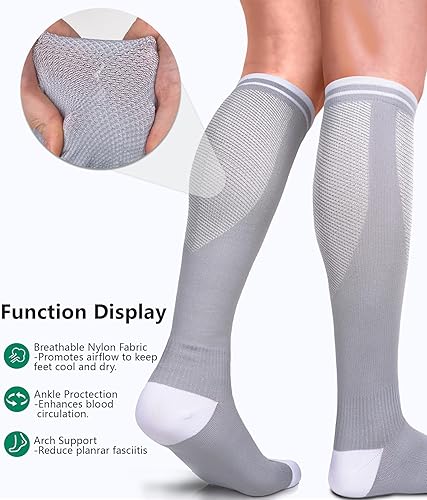 Miniatura 92 de FuelMeFoot - Paquete de 3 calcetines de compresión de color cobre, calcetines de compresión para mejorar la circulación, para mujeres y hombres, 00