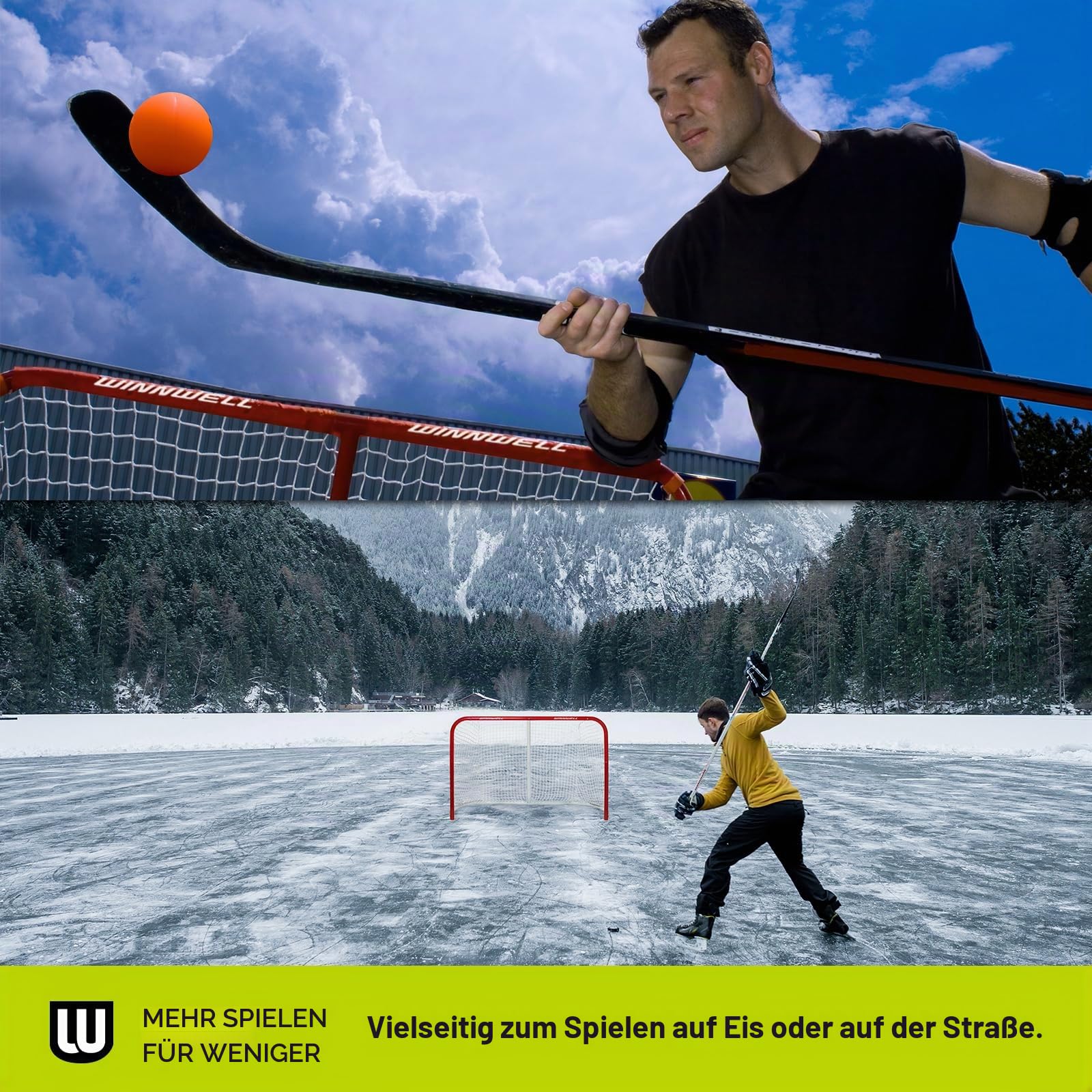 Winnwell Hockey Heavy Duty Net - Indoor & Outdoor Hockey Goal Equipment - Hockey Training Gear Essential for Ice Hockey Pucks