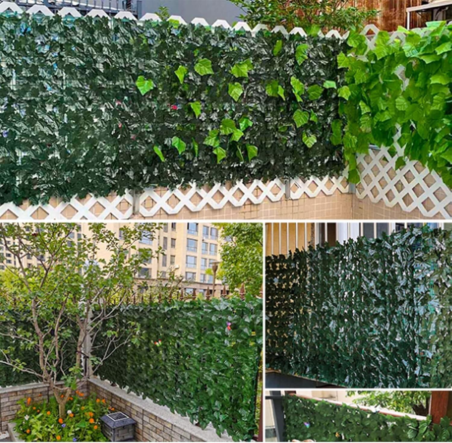 Clôture de confidentialité en lierre artificiel de 299,7 x 100,1 cm - Brise-vue pour balcon - Haie de lierre synthétique - Décoration murale
