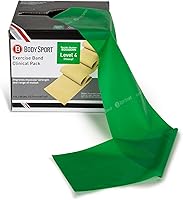 Vista 13 de Body Sport Bandas de ejercicio: bandas de resistencia en rollos de 50 yardas para fitness, estiramiento o terapia física