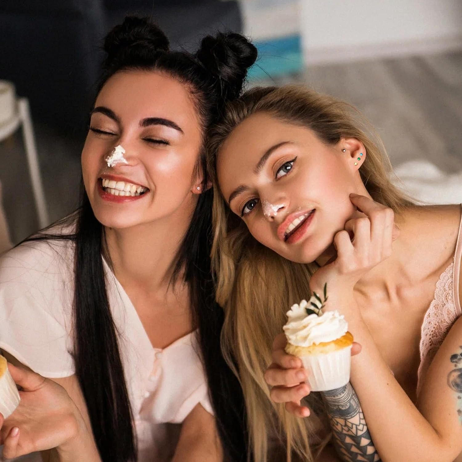 ORAZIO 20G Threadless Flat Back Earring for Women Men, Hypoallergenic Surgical Steel Push in Flatback Stud Earrings, Cartilage Helix Tragus Conch Labret Nostril Piercing Jewelry - Image 3