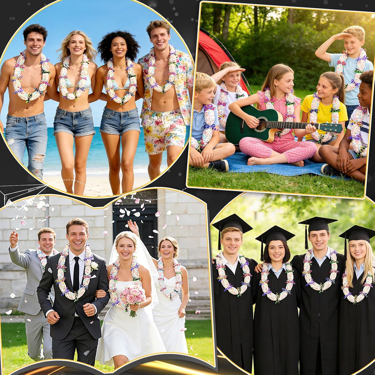DECYOOL 1 Roll 98 ft Graduation Candy Lei Making Kit for Party Favors