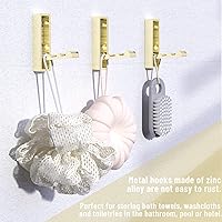 Vista 5 de Ganchos de pared para colgar abrigos, ganchos de metal resistentes con almacenamiento plegable, ganchos de pared plegables para entrada, baño