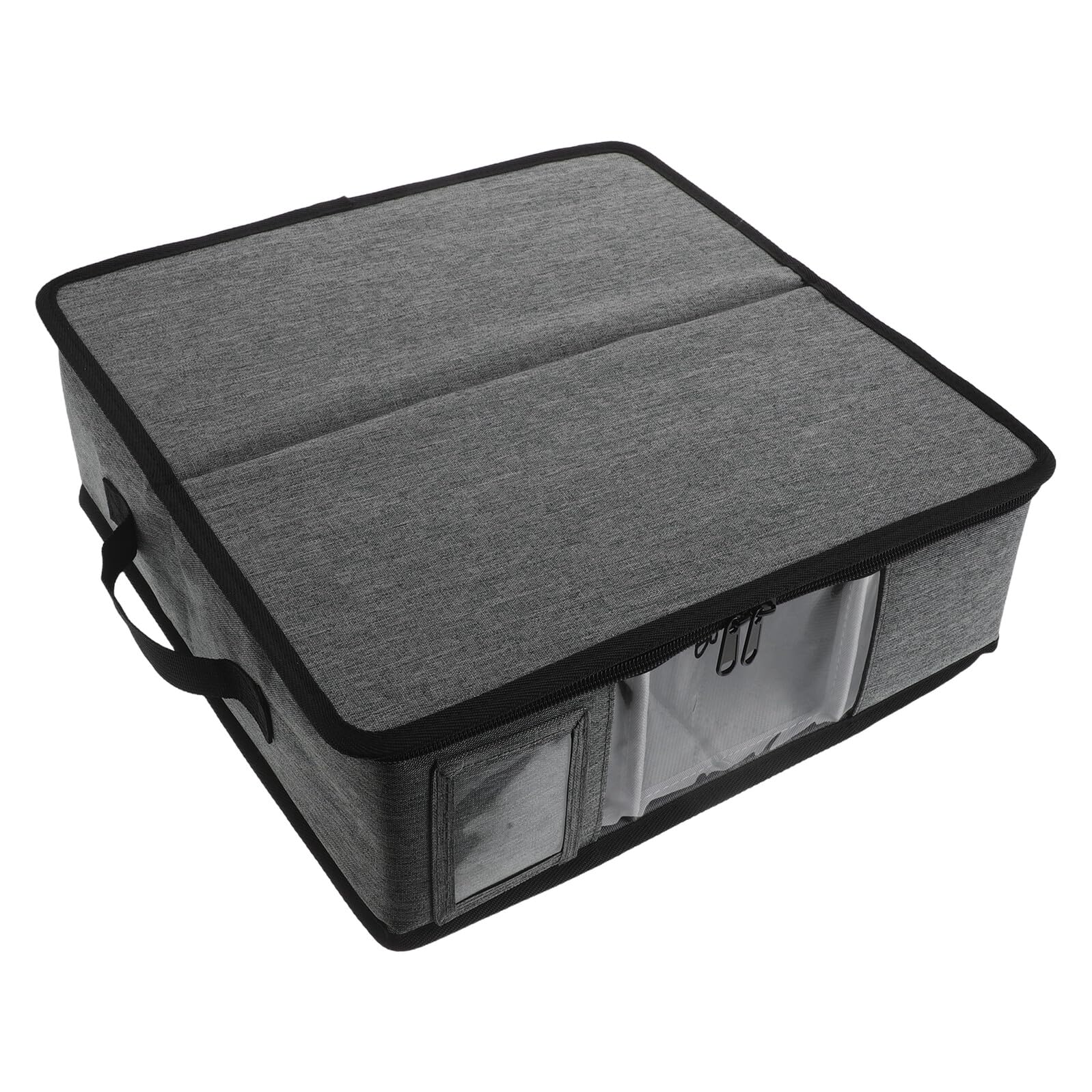 SHINEOFI Caja de Almacenamiento para Tazas con Divisores, Tapa con Cremallera y Asas, Organizador Apilable para Vasos y Tazas de Café, Multiuso para Cocina y Mudanzas, Diseño Compacto