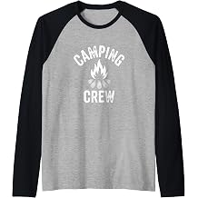Camping Crew Road Trip Campfire Travel Squad Raglan Baseball Tee