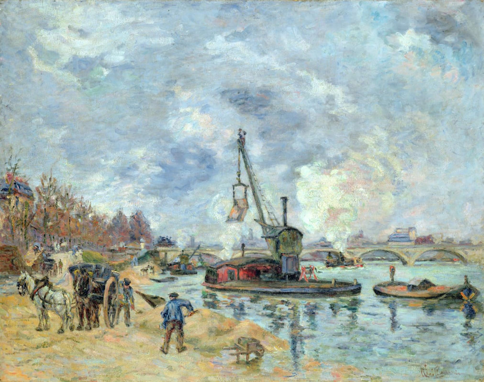 ARTXLXXBN Famous Painting Art Wall Decor Abstract Art Picture At the Quay De Bercy in Paris by Jean Baptiste Armand Guillaumin Animal Pictures for Home Decor 60x90cm