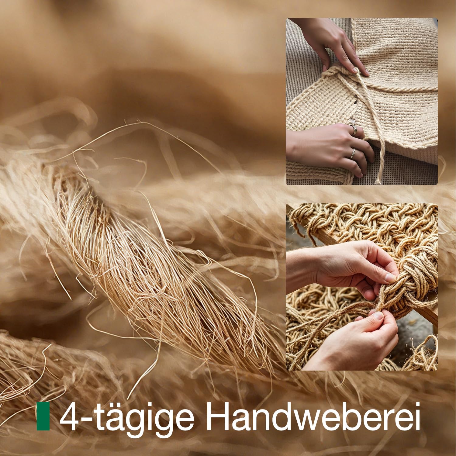 LUMI Sisal Fußmatte Innen 60x90 cm, Handgewebt, rutschfest, Braun | Handgefertigte Natur-Sisalfasern, Verstärkte Kanten, Ausfransschutz,5mm Flachprofil, Punktbeschichtete Rutschfeste Rückseite
