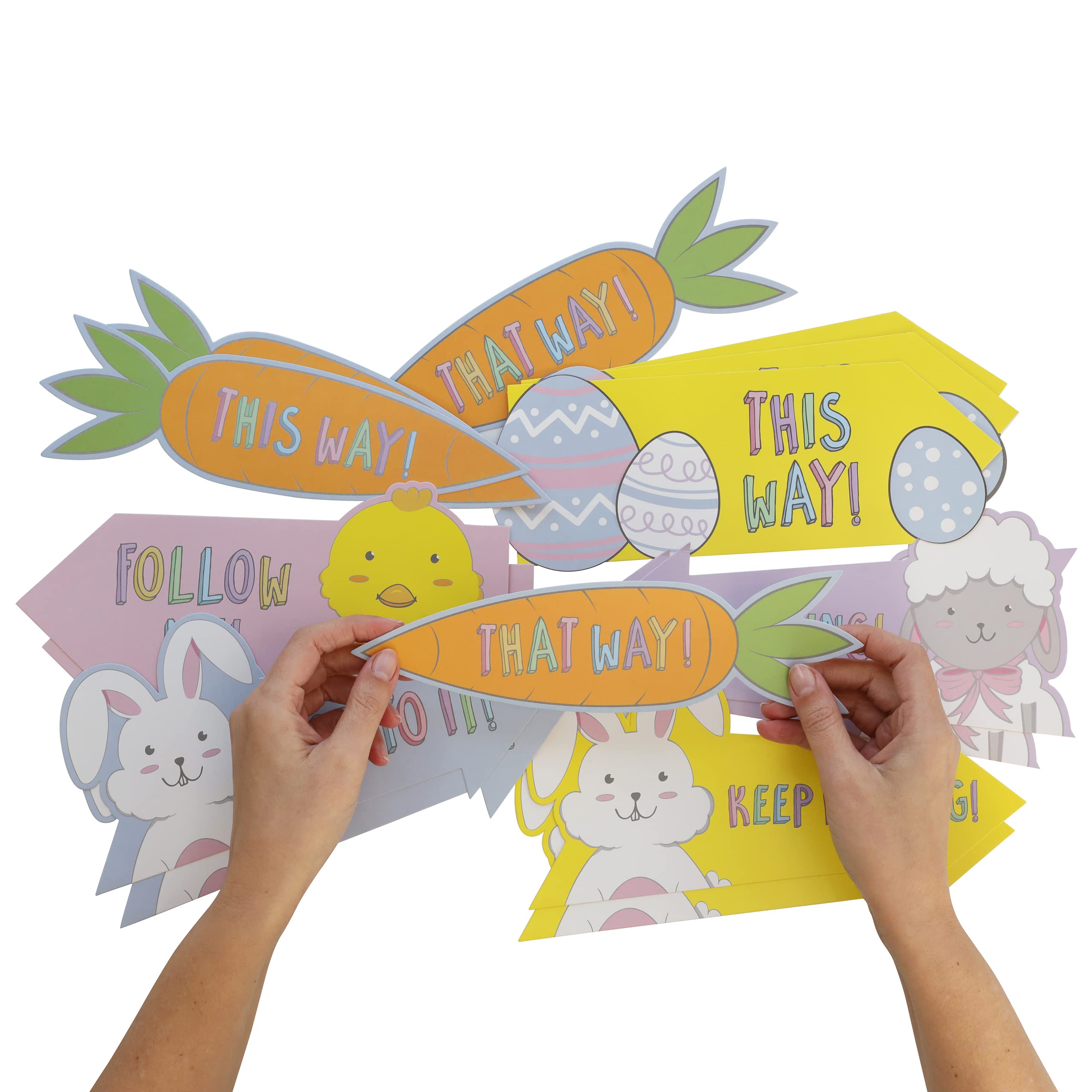 evelay 15 Easter Egg Hunt Arrow Signs Children Trail Hunting Game Decorations Kids Fun