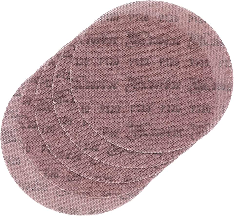 MTX Disco de Lixa com Velcro P120 (150 mm), 5 Peças, Lixa Abrasiva de Alta Resistência para Madeira, Metal e Diversas Superfícies