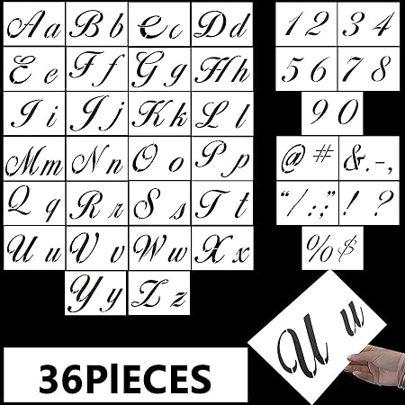 Vordas Welecoco Buchstaben Schablone 36 Stuck Brief Schablonen Alphabet Vorlagen Kalligraphie Schablone Alphabet Schablonen Wiederverwendbare Kunststoff Kunsthandwerk Schablonen Mit Zahlen Und Zeichen Amazon De Kuche Haushalt Wohnen