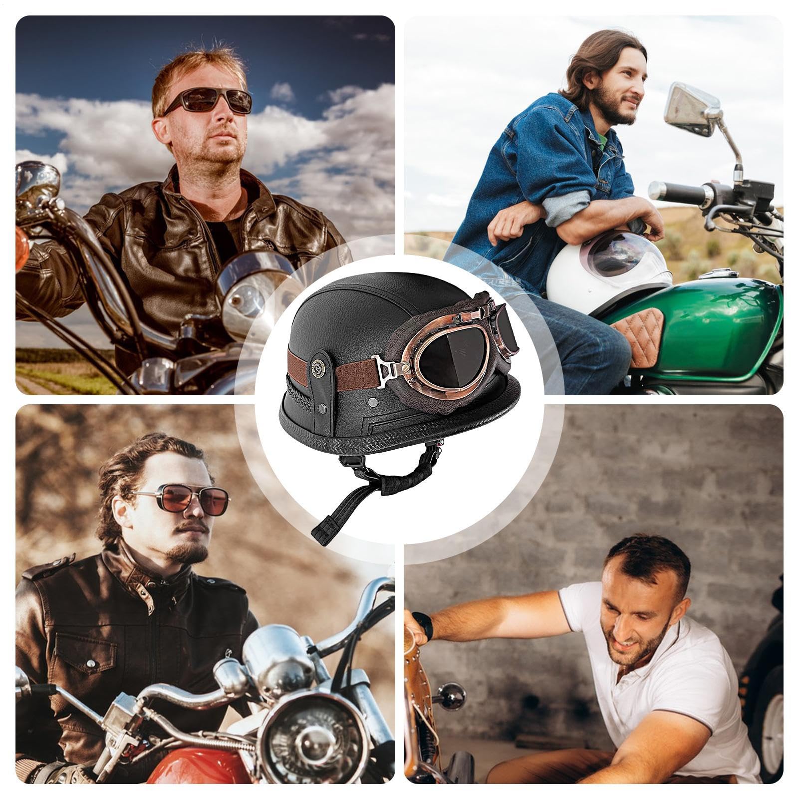 Kask motocyklowy w stylu niemieckim - lekkie kaski motocyklowe, lekki i bezpieczny sprzęt ochronny dla kierowcy